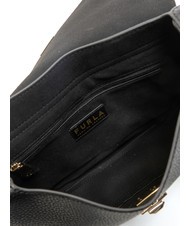 FURLA GLENN Bolso Saddle de piel con estampado keria negro - Bolsos Mujer - 6
