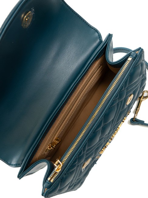 QUILTED Bolso malet&iacute;n con bandolera esmeralda - Bolsos Mujer