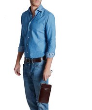 PIQUADRO BLUE SQUARE Bolso de mano de piel CAOBA - Bolsos Mujer - 4