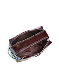 PIQUADRO BLUE SQUARE  Neceser de piel CAOBA - Neceser - 3