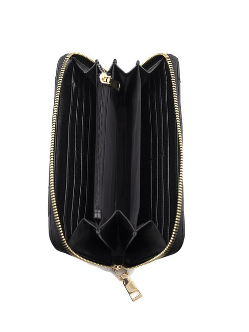 DEA Cartera grande con cremallera alrededor negro - Carteras Mujer
