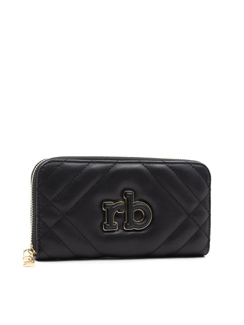 DEA Cartera grande con cremallera alrededor negro - Carteras Mujer