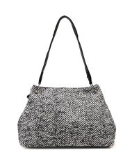 ROCCOBAROCCO ADELE Bolso de tela de espiga con bandolera lana negra - Bolsos Mujer - 3