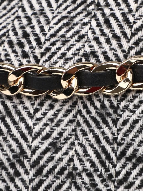 ADELE Bolso de tela de espiga con bandolera lana negra - Bolsos Mujer