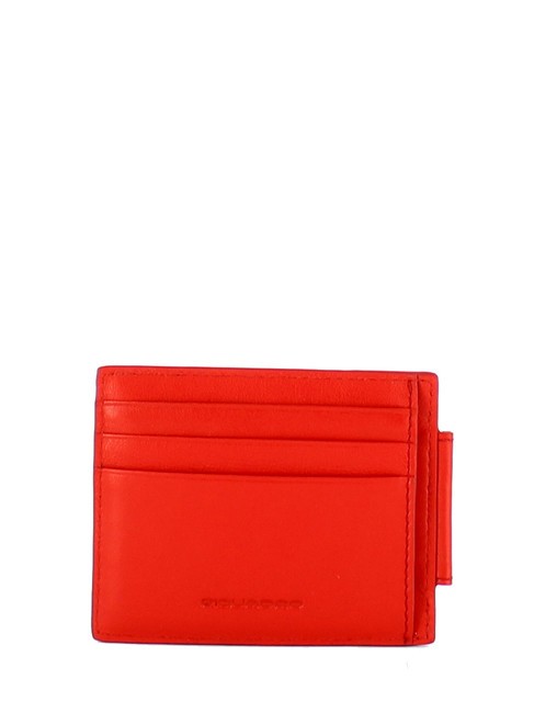 URBAN Tarjetero de piel con cremallera ROJO - Carteras Hombre
