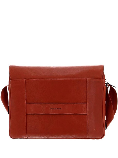 CAMPIONARIO - BLACK SQUARE Bandolera de piel para port&aacute;til de 14" NARANJA - Maletines de Trabajo