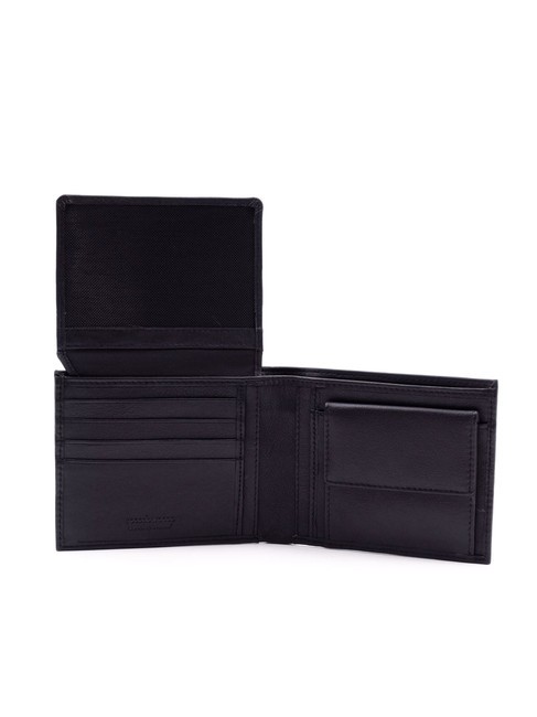 STRIPE Cartera de piel con solapa azul - Carteras Hombre