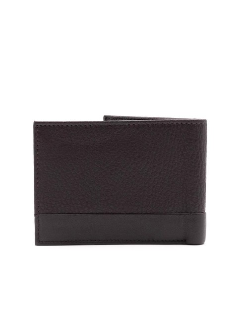 ROBERT Cartera de piel con solapa marron oscuro - Carteras Hombre