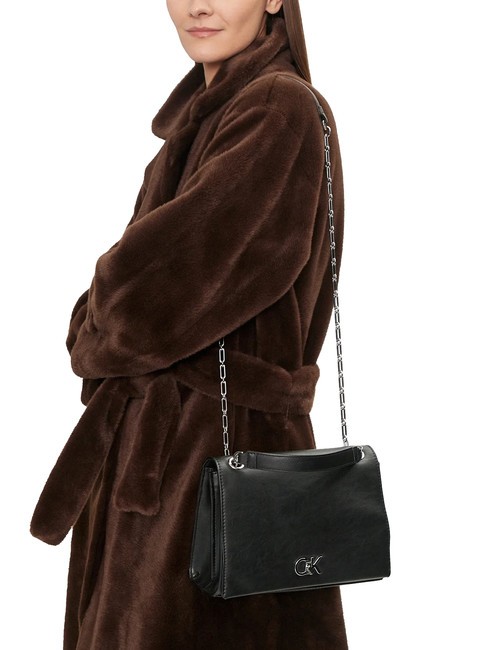 CK CONV CHAIN Bolso de hombro convertible, bolso bandolera pvh negro - Bolsos Mujer