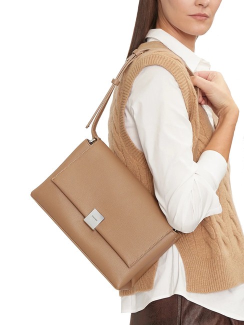 CK PLAQUE Bolso bandolera mediano &aacute;nfora - Bolsos Mujer