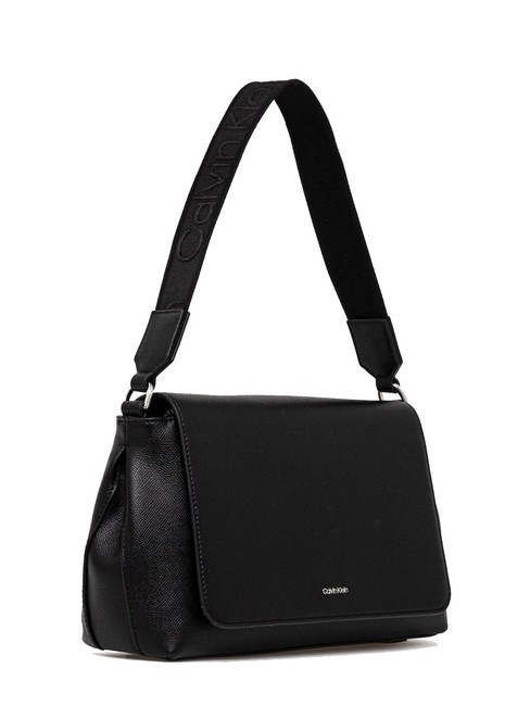CK MUST Bolso bandolera con solapa pvh negro - Bolsos Mujer