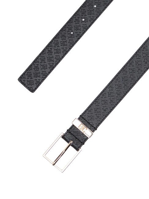 TH SQUARE MONOGRAM cintur&oacute;n de cuero negro - Cinturones