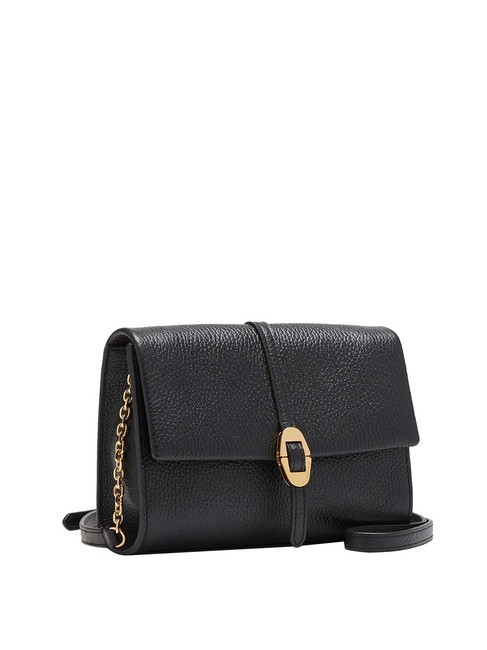 DORIAN Mini bolso bandolera de piel martillada negro - Bolsos Mujer