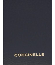 COCCINELLE TEBE Bolso bandolera en piel texturizada azul medianoche - Bolsos Mujer - 4