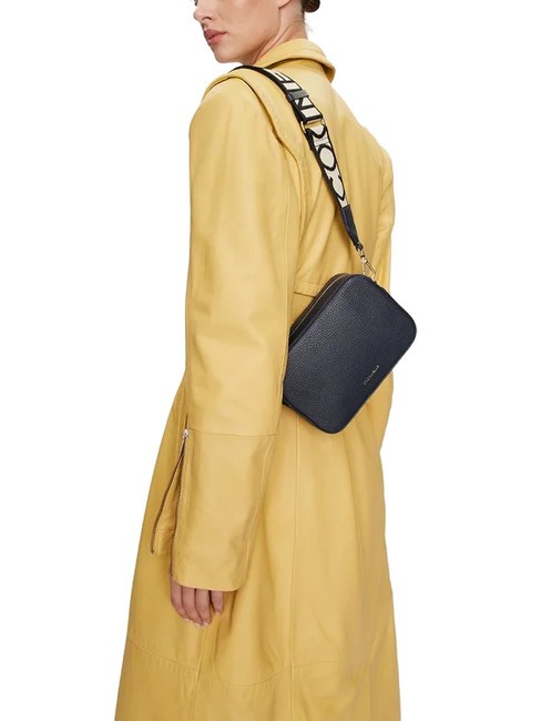 TEBE Bolso bandolera en piel texturizada azul medianoche - Bolsos Mujer