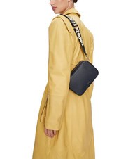 COCCINELLE TEBE Bolso bandolera en piel texturizada azul medianoche - Bolsos Mujer - 5