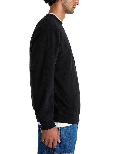 CARLO LOOSE Sudadera polar con cuello redondo negro - camiseta