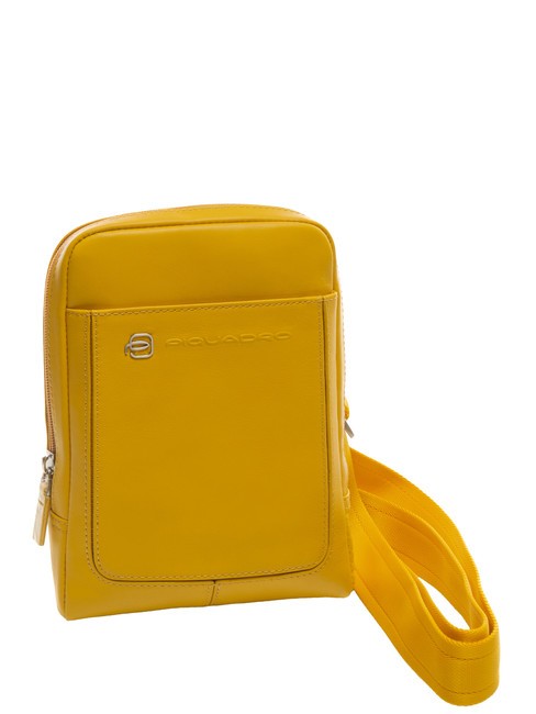 Bandolera VIBE out, de piel martillada amarillo 4 - Bandoleras Hombre