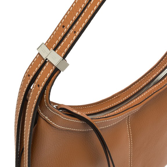 NORMA Bolso hobo de piel al hombro caramelo - Bolsos Mujer