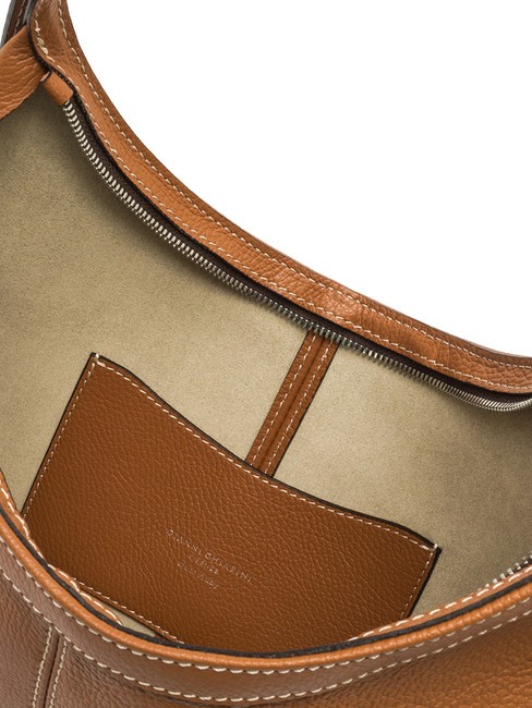 NORMA Bolso hobo de piel al hombro caramelo - Bolsos Mujer