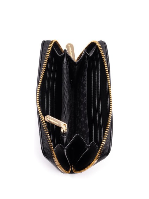 LOGO METALLICO Cartera mediana con cremallera negro - Carteras Mujer