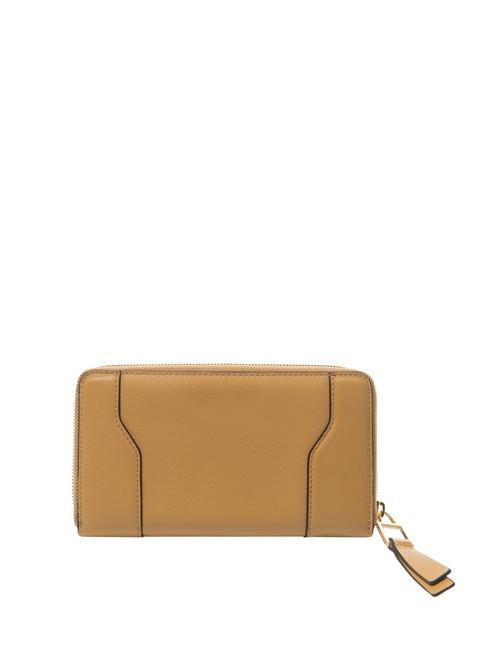 W99 Cartera de cuero beige 5 - Carteras Mujer