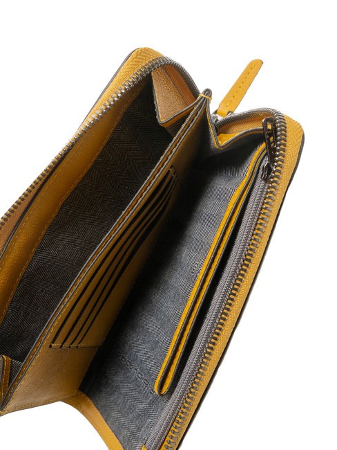 BLACK SQUARE  Monedero de cuero amarillo - Carteras Hombre