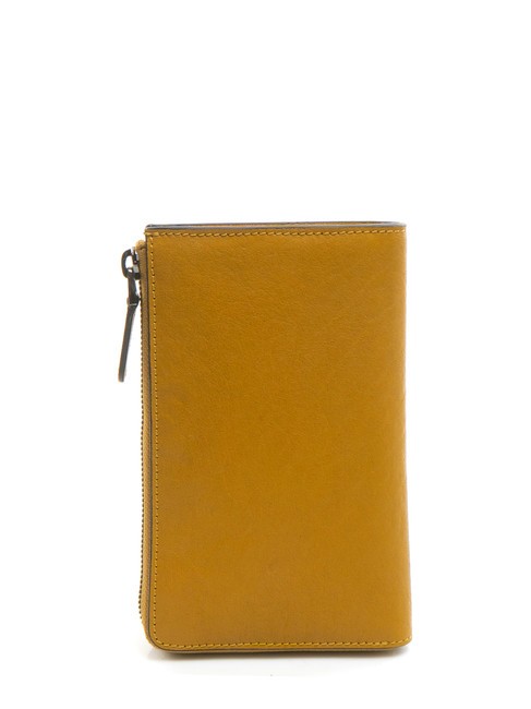 BLACK SQUARE  Monedero de cuero amarillo - Carteras Hombre