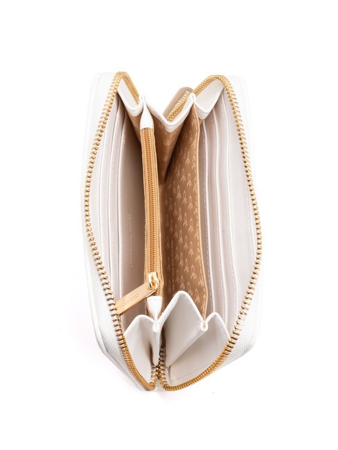 LOGO METALLICO Cartera mediana con cremallera blanquecino - Carteras Mujer