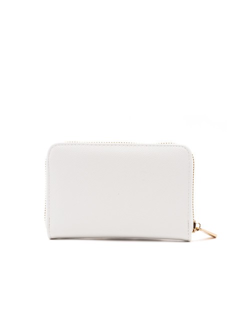 LOGO METALLICO Cartera mediana con cremallera blanquecino - Carteras Mujer