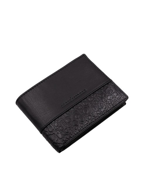 BRYAN Cartera y monedero con solapa de piel negro - Carteras Hombre