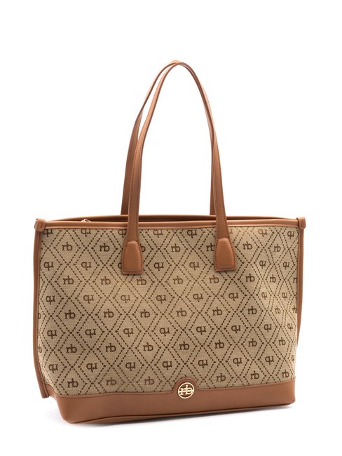 FRIDA Bolso shopping en tejido jacquard natural - Bolsos Mujer
