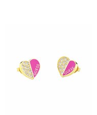 GUESS LOVELY GUESS Pendientes de coraz&oacute;n con cristales oro amarillo/fucsia - Pendientes - 2