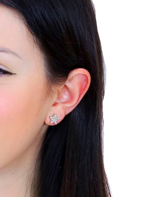 STUDS PARTY Pendientes estrella con cristales oro amarillo - Pendientes