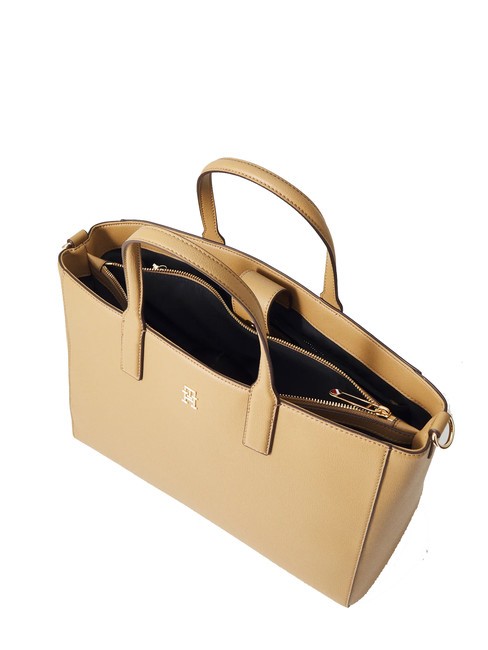 TH SOFT LOGOTAPE Shopper de mano, con bandolera. lienzo de safari - Bolsos Mujer