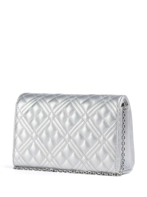 QUILTED Bolso de mano con bandolera de cadena plata - Bolsos Mujer