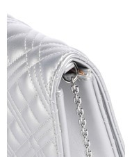LOVE MOSCHINO QUILTED Bolso de mano con bandolera de cadena plata - Bolsos Mujer - 3