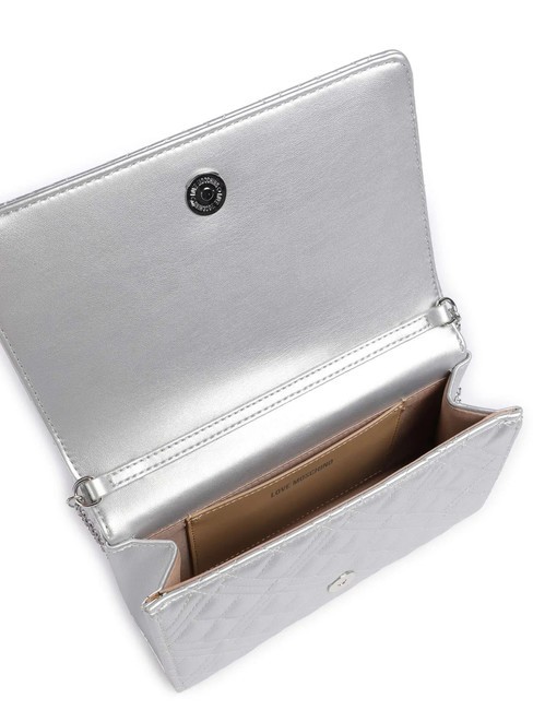 QUILTED Bolso de mano con bandolera de cadena plata - Bolsos Mujer