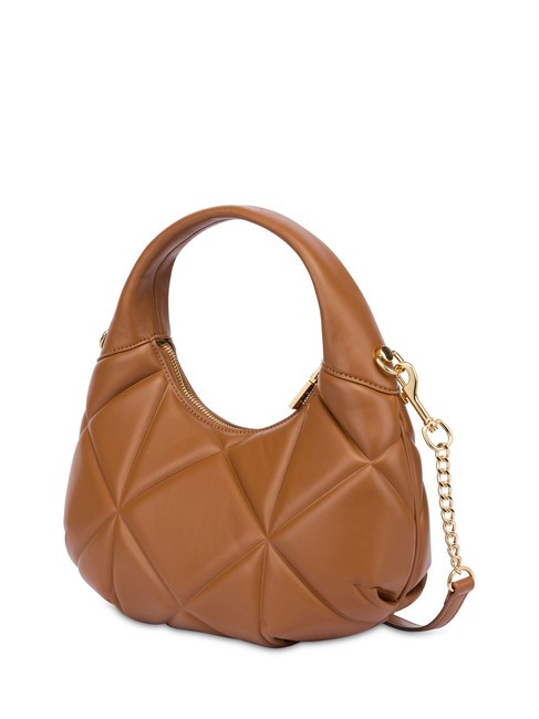 GEOMETRIC Bolso bandolera con bandolera camello - Bolsos Mujer