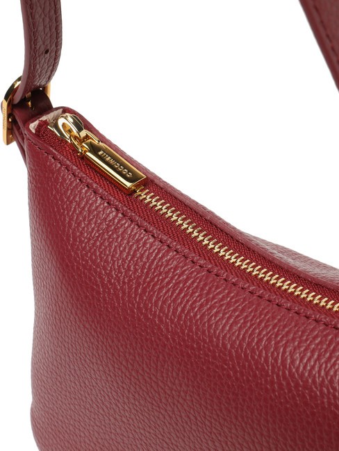 CHERRY Bolso bandolera peque&ntilde;o de piel rojo granate - Bolsos Mujer