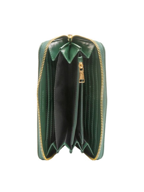 LOLA Cartera grande con cremallera alrededor verde - Carteras Mujer
