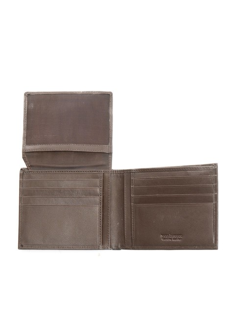 PLAIN Cartera de piel con solapa marron oscuro - Carteras Hombre