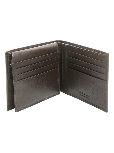 PLAIN Cartera de piel con solapa marron oscuro - Carteras Hombre