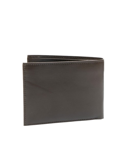 PLAIN cartera de cuero de 8 cc marron oscuro - Carteras Hombre