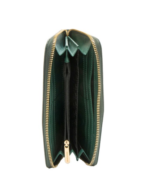 ADELE Cartera grande con cremallera alrededor verde - Carteras Mujer