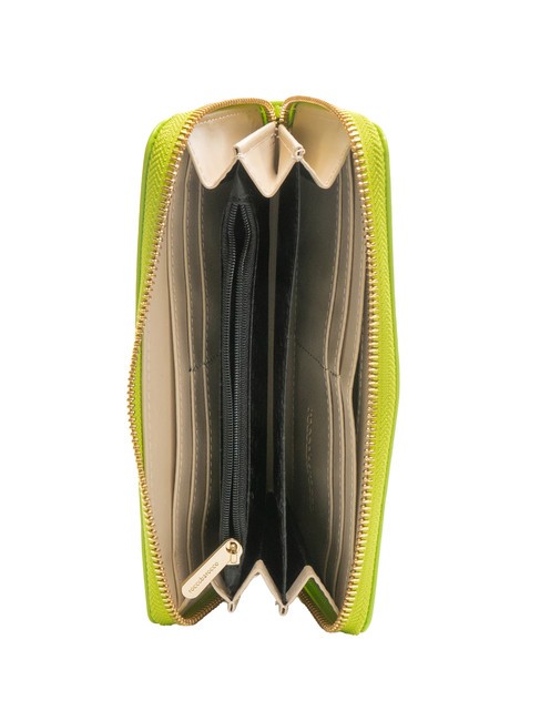 GAIA Cartera grande con cremallera alrededor verde - Carteras Mujer