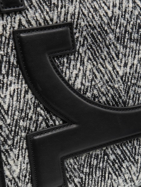 ICONIC WOOL Bolso tote con bandolera negro/blanco - Bolsos Mujer