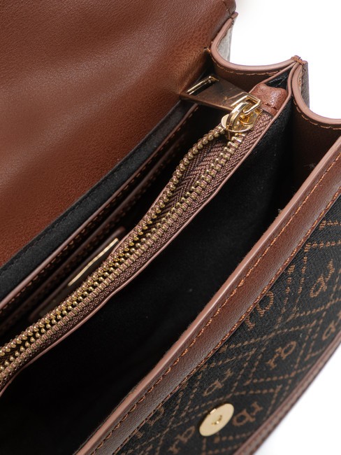 FRIDA Bolso satchel en tejido jacquard chocolate - Bolsos Mujer