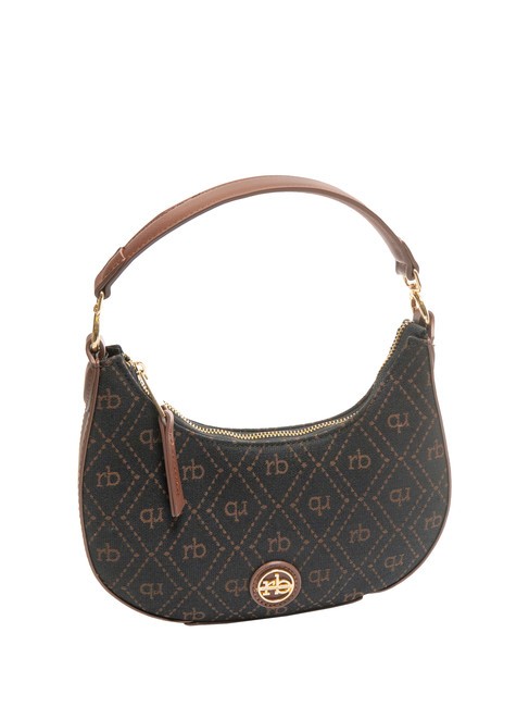 FRIDA Bolso hobo en tejido jacquard chocolate - Bolsos Mujer