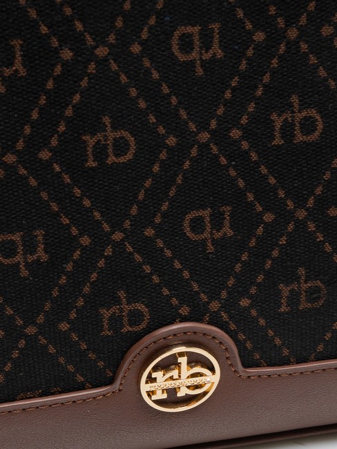 FRIDA Bolso shopping en tejido jacquard chocolate - Bolsos Mujer